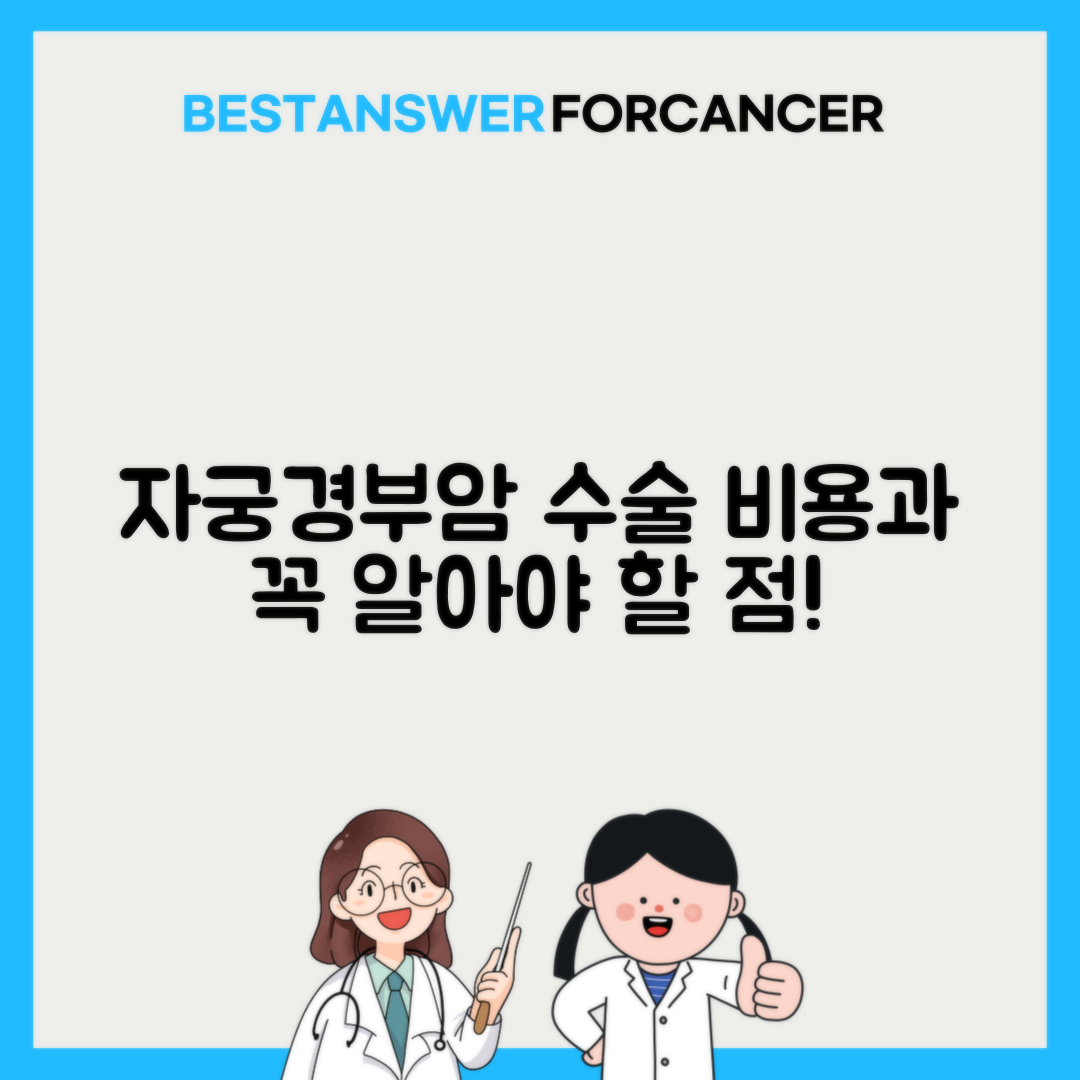 자궁경부암 수술비용 원추절제술 자궁적출술