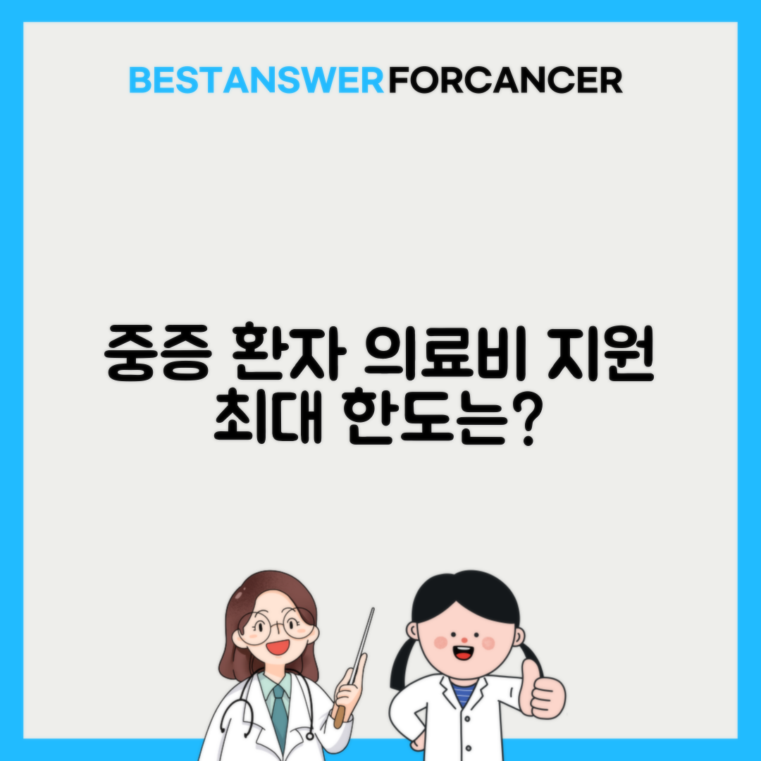 중증환자 의료비 지원 최대 한도